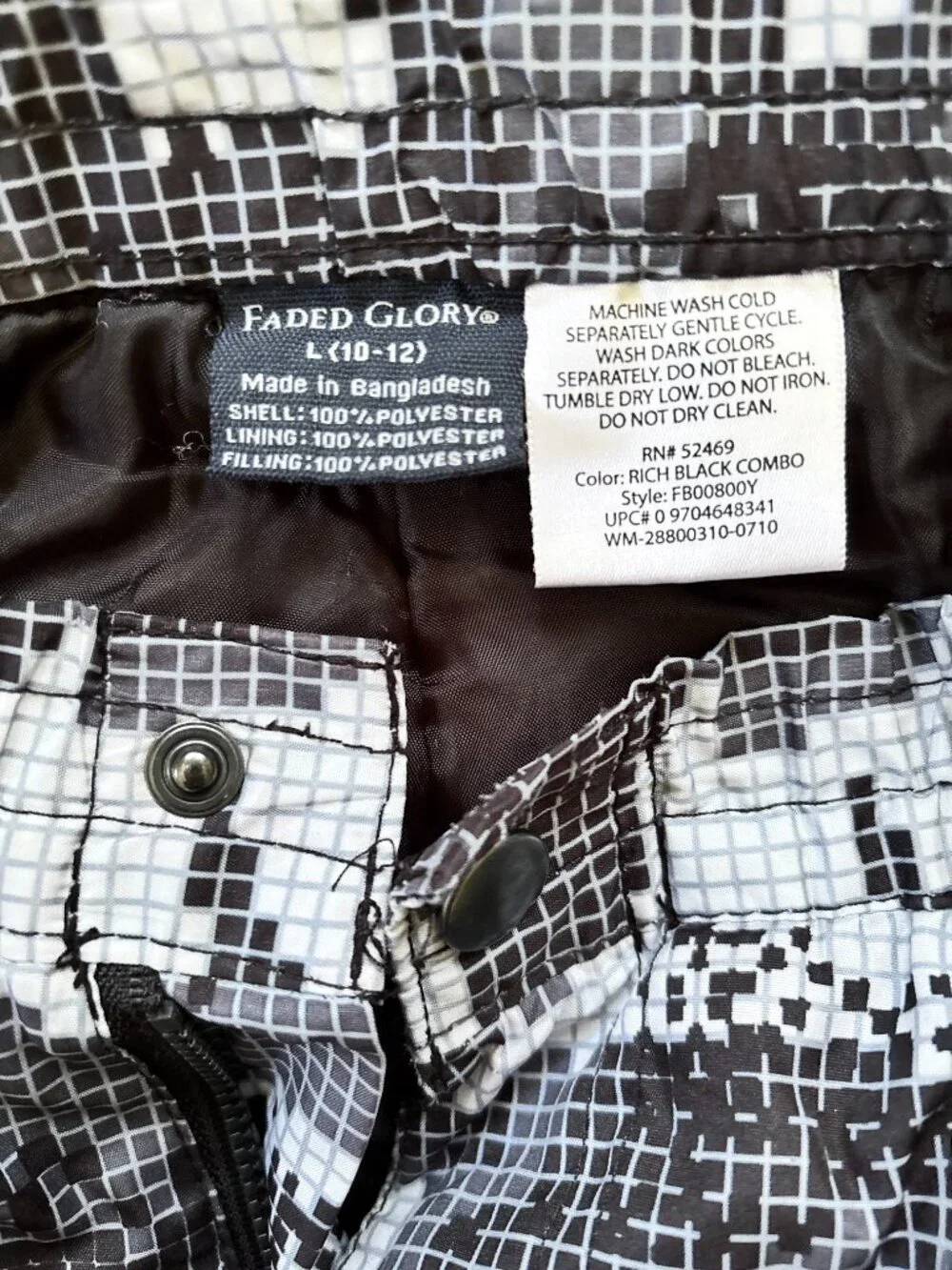 Kids Snowboard Pants - Faded Glory - EXCELLENT COND. Size 10-12